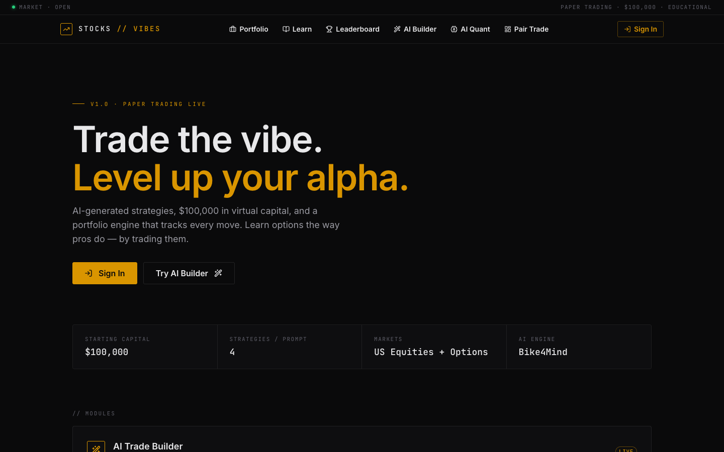 Stocks and Vibes screenshot